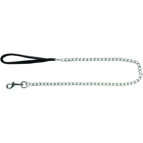 Повідець-ланцюг Trixie для собак з неопреновою петлею для рук 1.00 м х 3.0 мм чорний - M-L