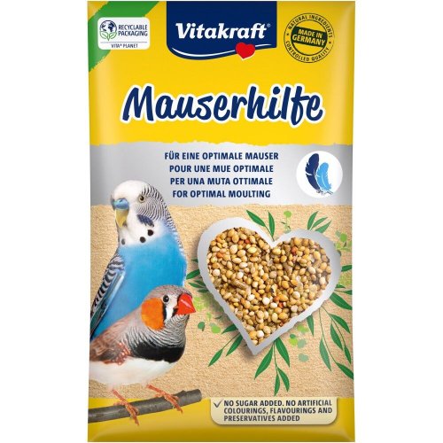 Вітамінізована добавка Vitakraft Mauserhilfe для хвилястих та екзотичних папуг під час ліньки у вигляді насіння - 20 г