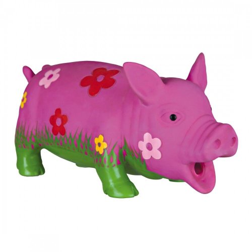 Іграшка Trixie для собак Поросятко з квітами та пискавкою латекс 20 см - 1 шт