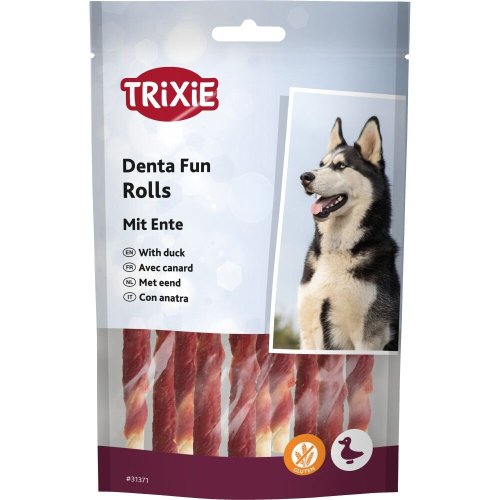 Ласощі Trixie Denta Fun Chewing Rolls для собак Паличка для чищення зубів з качкою 12 см 80 г - 10 шт