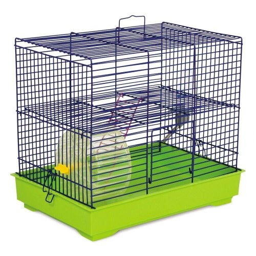 Клітка Природа Міккі для дрібних декоративних гризунів з колесом хром/салатова 37x25x30 см - 1 шт