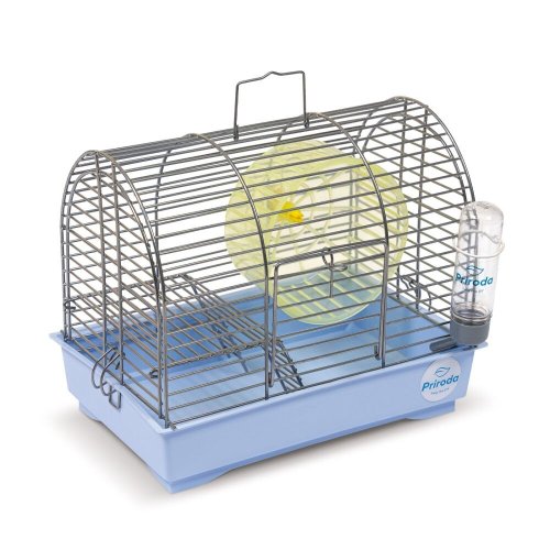 Клітка Природа Фаворит для джунгарських хом’яків і мишей з колесом хром/блакитна 30x20x24 см - 1 шт