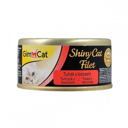 Вологий корм GimCat Shiny Cat Filet для котів з тунцем лососем та рисом - 70 г