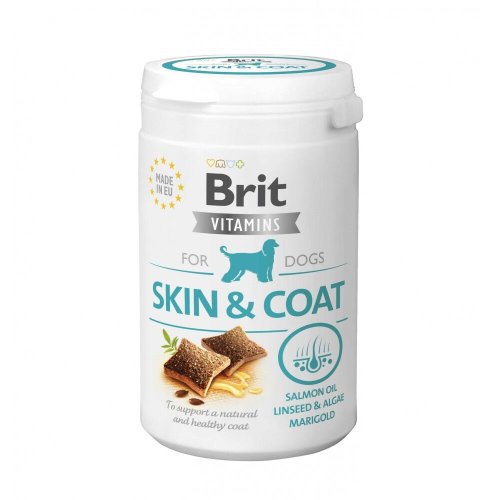 Вітаміни Brit Vitamins Skin and Coat для собак для здоров я шкіри та шерсті з лососем - 150 г