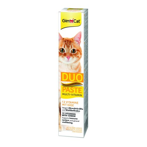 Паста GimCat DUO PASTE Multi-vitamin 12 vitamins with cheese для котів усіх порід 12 вітамінів та сир - 50 г