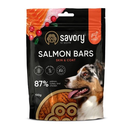 Джерки Savory Bars With Salmon, батончики з лососем - 100 г