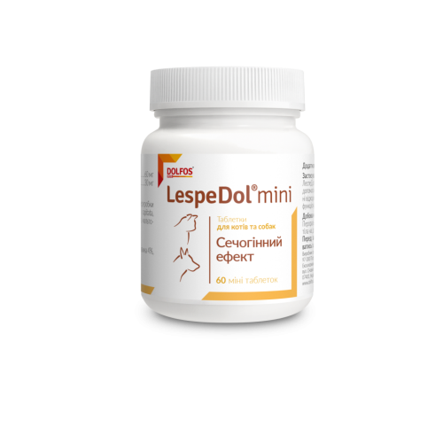 Вітаміни Dolfos для собак та котів ЛеспеДол Міні сечогінний 1т/3кг - 60 таб