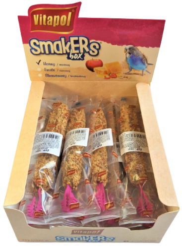 Ласощі Vitapol Вітапул колба для папуг мед BOX - 12 шт
