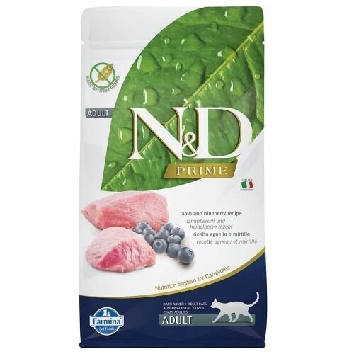 Сухий корм Farmina Cat N&D Grain Free PRIME Lamb & Blueberry для котів беззерновий з ягням - 1.5 кг