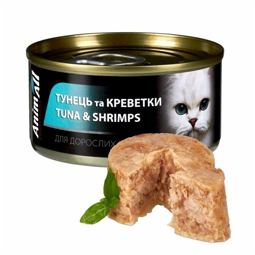 Вологий корм Animall Cat з тунцем з креветками для котів - 85 г