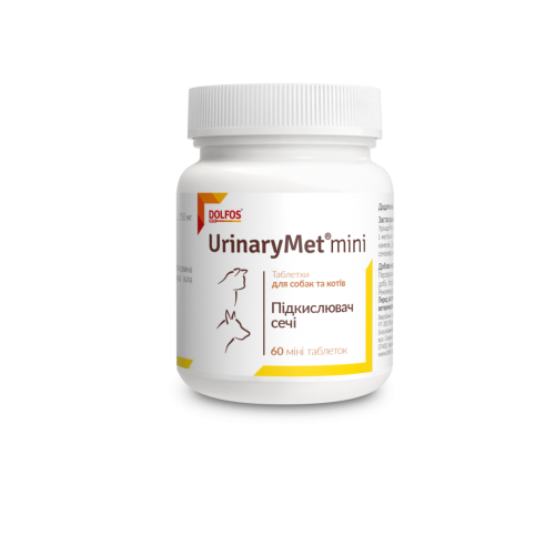 Вітаміни Dolfos для собак та котів УрінаріМет міні регулятор кислотності - 60 таб