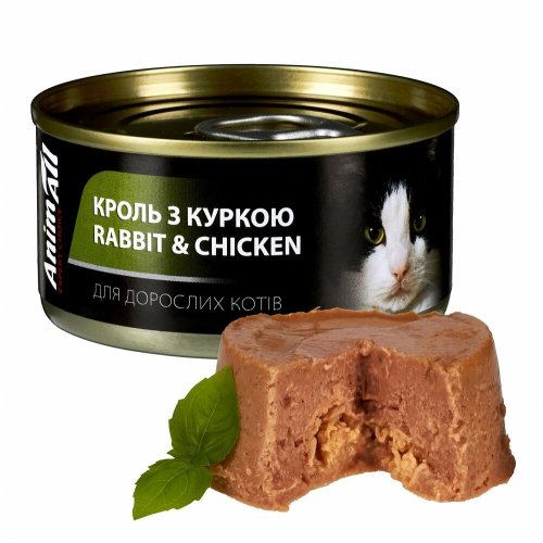 Вологий корм Animall Cat з кролем та куркою для котів - 85 г