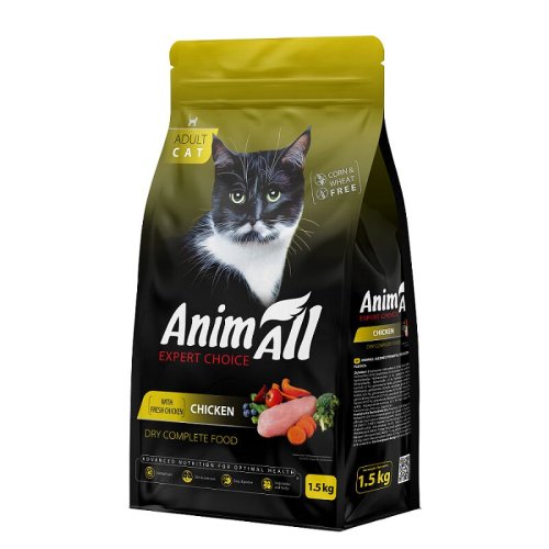 Сухий корм Animall Cat для котів зі свіжою куркою - 1.5 кг
