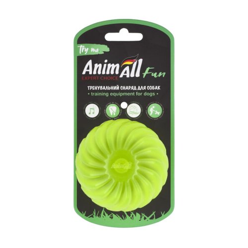 Іграшка для собак AnimAll Fun м'яч хвиля з пищалкою 75 мм - Жовтий