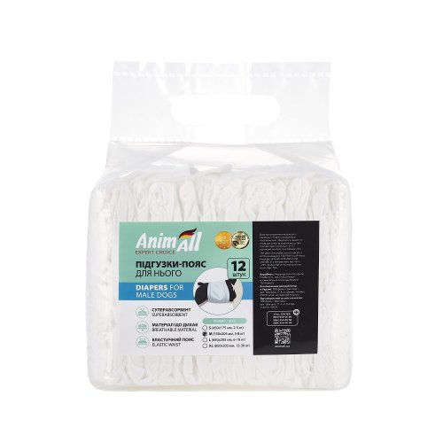 Пояс для собак AnimAll M талія 35-50 см вага 5-8 кг - 12 шт