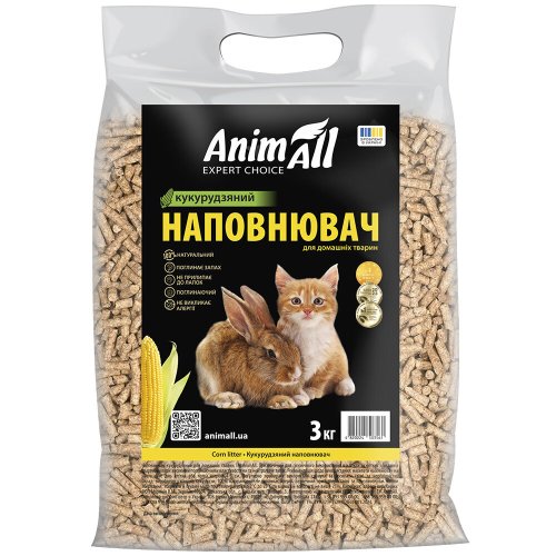 Наповнювач Animall Кукурудзяний для туалетів домашніх тварин - 3 кг