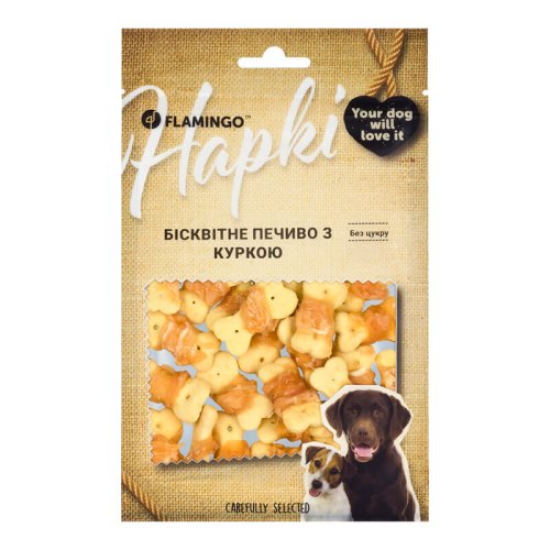 Ласощі Flamingo Dog Бісквітне печиво з куркою для собак - 75 г