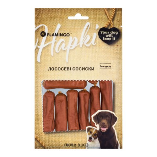 Ласощі Flamingo Dog Лососеві сосиски для собак - 75 г
