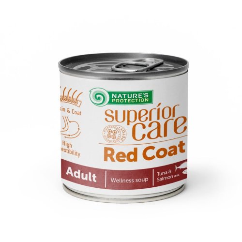 Вологий корм Nature's Protection Dog SC RED COAT ALL BREEDS ADULT SALMON & TUNA SOUP Суп для собак Руда Шерсть з Лососем і Тунцем - 140 мл