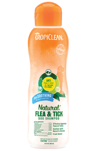 Шампунь TropiClean Flea & Tick "Заспокійливий" від бліх і кліщів для собак - 592 мл