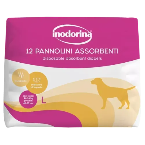 Підгузки для собак Indorina Pannolini Assorbenti з індикатором вологості 12 шт - L