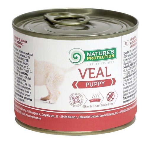 Вологий корм Nature's Protection Dog PUPPY VEAL для цуценят та юніорів з телятиною - 200 г