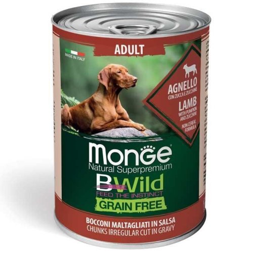 Вологий корм Monge Dog Wet Bwild Adult ягня, гарбуз та цукіні - 400 г