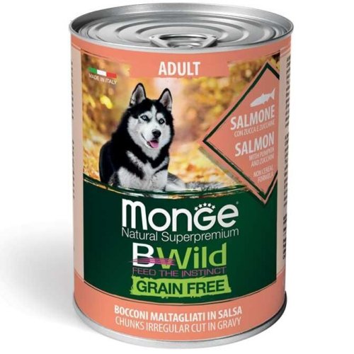 Вологий корм Monge Dog Wet Bwild Adult лосось, гарбуз та цукіні - 400 г