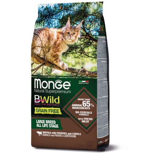 Сухий корм Monge Cat Bwild Grain Free буйвол (для котів великих порід з 2-х місяців) - 1.5 кг