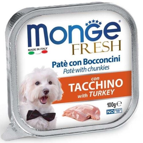 Вологий корм Monge Dog FRESH з індичкою - 100 г