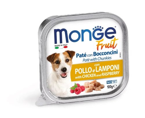 Вологий корм Monge Dog FRUIT з куркою та малиною - 100 г