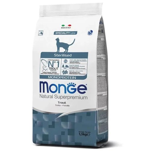 Сухий корм Monge Cat Monoprotein Sterilised з фореллю - 1.5 кг