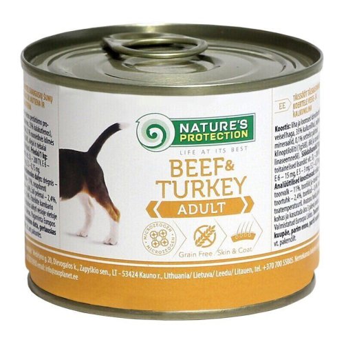 Вологий корм Nature's Protection Dog ADULT BEEF & TURKEY для собак з яловичиною та індичкою - 200 г
