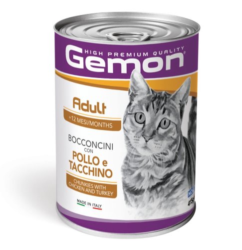 Вологий корм Gemon Cat Adult курка та індичка - 415 г