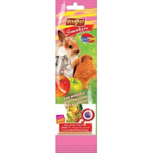 Ласощі Vitapol Вітапул колба Вікенд Стиль для гризунів з яблуком 45 г - 1 шт