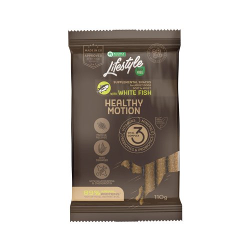 Ласощі для собак Nature's Protection Dog Lifestyle Grain Free White fish Healthy Motion Беззернові з білою рибою - 110 г