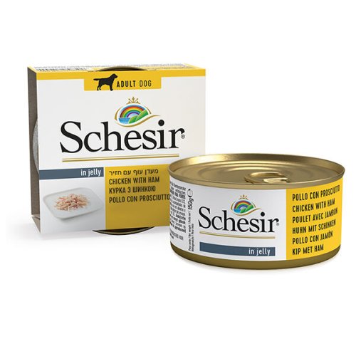 Вологий корм Schesir Dog Chicken with Ham Куряче Філе з Шинкою для собак в желе - 150 г