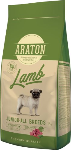 Сухий корм Araton Dog Lamb Junior All Breeds Для цуценят усіх порід з Ягням - 15 кг
