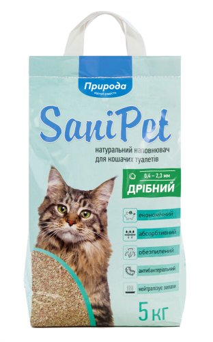 Наповнювач бентоніт Природа Sani Pet середня гранула - 5 кг - 5 кг
