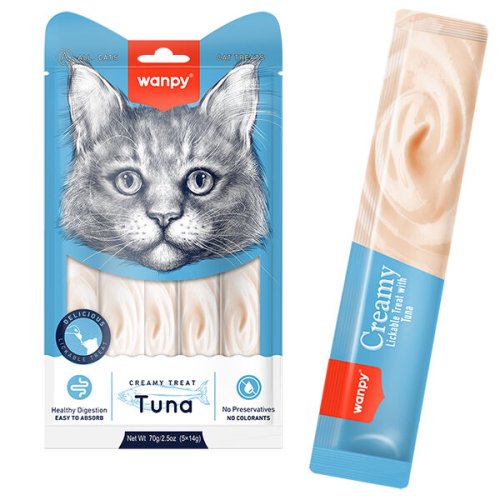 Рідкі ласощі Wanpy Cat Creamy Lickable Treats Tuna ТУНЕЦЬ для котів - 70 г
