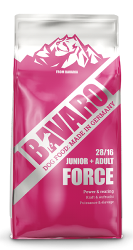 Сухий корм Bavaro Junior + Adult FORCE 28/16 для цуценят та дорослих собак (Сила + годування) - 18 кг