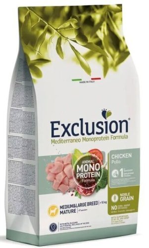 Сухий корм Exclusion Dog Mature Chicken Medium&Large Breed для літніх собак середніх та великих порід з куркою - 3 кг