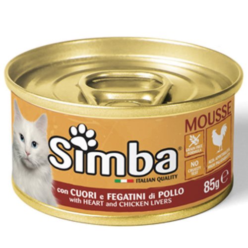 Вологий корм Monge SIMBA Cat Wet курячі серця та лівер - 85 г