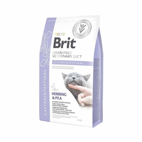 Сухий корм Brit GF VetDiet Cat Gastrointestinal для котів при порушеннях травлення з оселедцем лососем яйцем та горохом - 2 кг