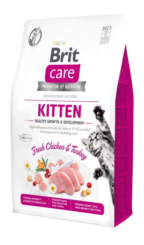 Сухий корм Brit Care Cat GF Kitten HGrowth & Development для кошенят здорове зростання та розвиток - 2 кг