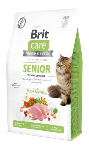Сухий корм Brit Care Cat GF Senior Weight Control для котів похилого віку з надмірною вагою курка - 2 кг