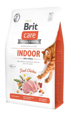 Сухий корм Brit Care Cat GF Indoor Anti-stress для котів які постійно живуть у приміщенні курка - 2 кг