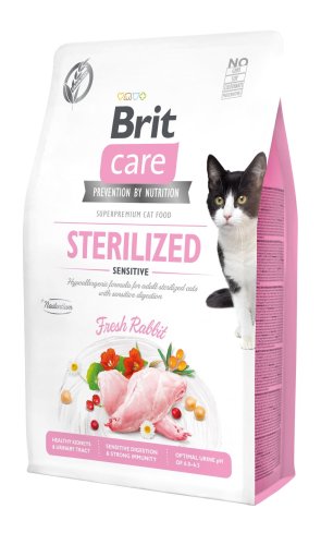 Сухий корм Brit Care Cat GF Sterilized Sensitive для стерилізованих котів з чутливим травленням з кроликом - 2 кг