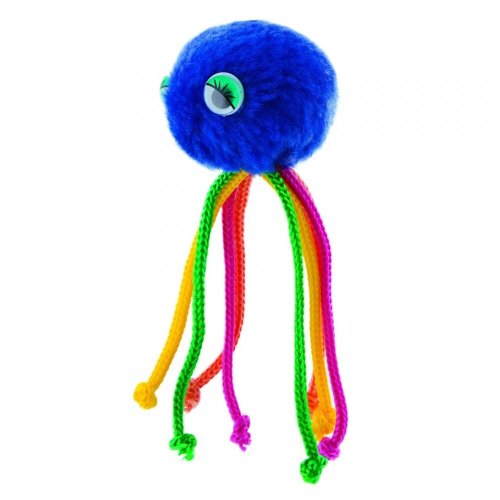 Іграшка Природа Восьминіг для кота на резинці з мотузочками 5 см - 1 шт - 1 шт