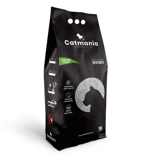 Бентонітовий наповнювач CATMANIA алое вера + зелені гранули - 5 л - 10 л